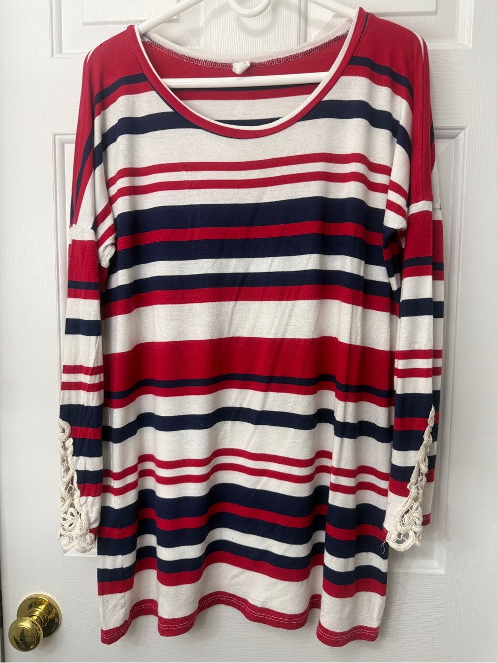 Pinkblush Red, Navy & White Striped Scoop Neck Top